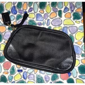 Coach Vtg Satin & Leather Black Small Bag